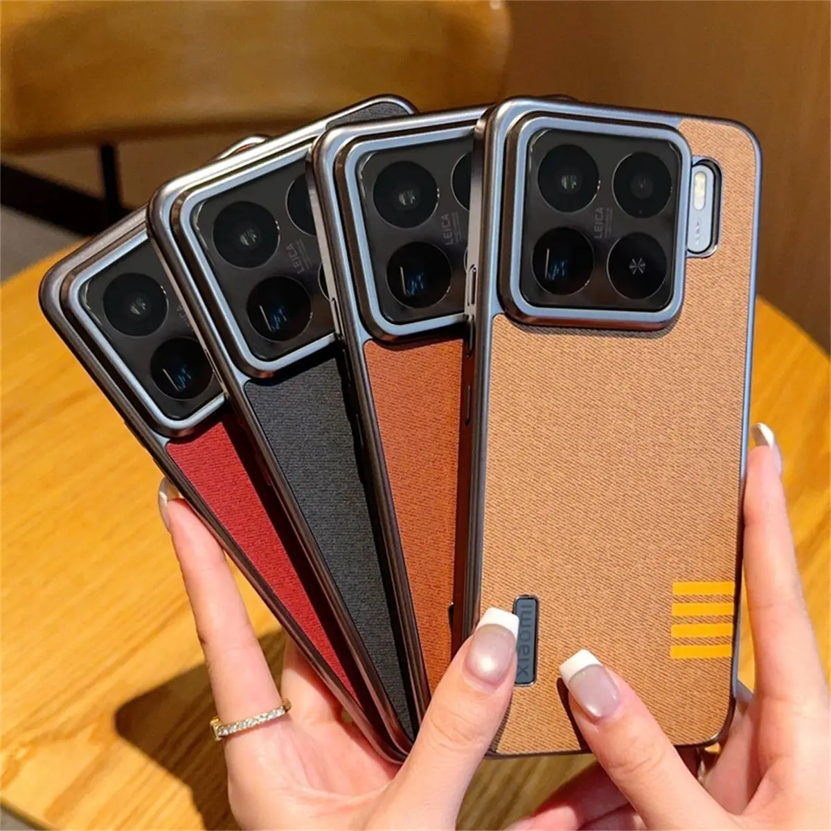 

Luxury Fabric Texture Case for Xiaomi 15S Pro, Titanium Grey Electroplated Bumper Hard PC Back Cover Shockproof Full Protection
