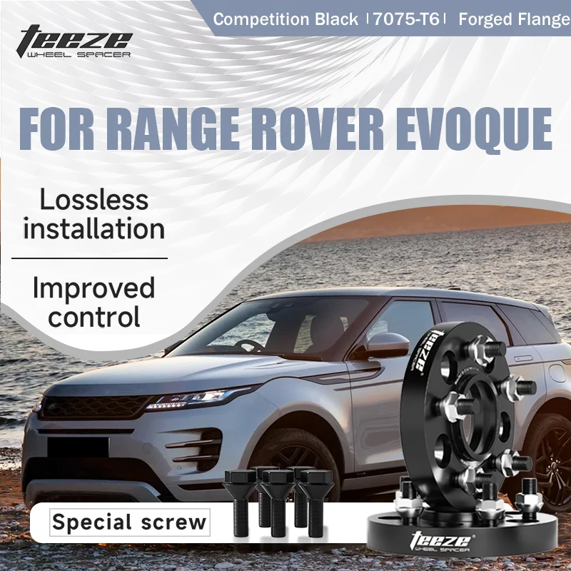 

Teeze 2/4pcs 5x108 CB 63.4 M14 x 1.5 Hub Centric Black Forged wheel spacer For Range Rover Evoque Flange Plate15/20/25/30/35mm