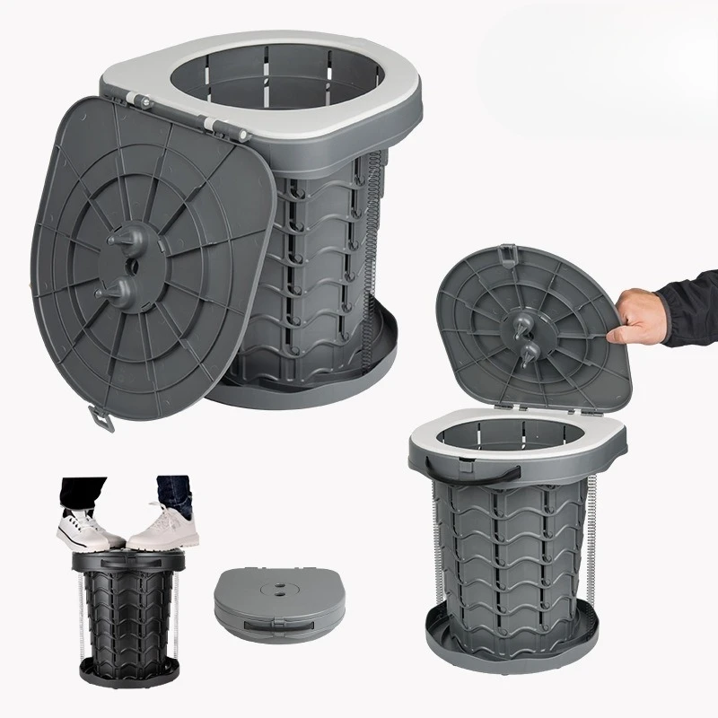 Outdoor toilet washable camping mobile toilet self-driving tour car emergency seat portable folding stool