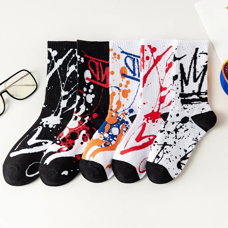 Harajuku modne skarpetki męskie trendy koszykówka skarpety sportowe Hip-hop długa rurka wysokie skarpetki marki Tide na deskorolkę na ulicę skarpetki