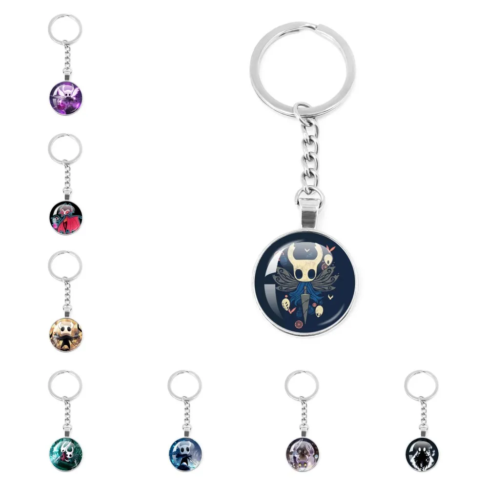 Hollow Knight Game Peripheral Long Chain Keychain Glass Key Ring Pendant Backpack Accessories Gift For Game Enthusiasts And Fan