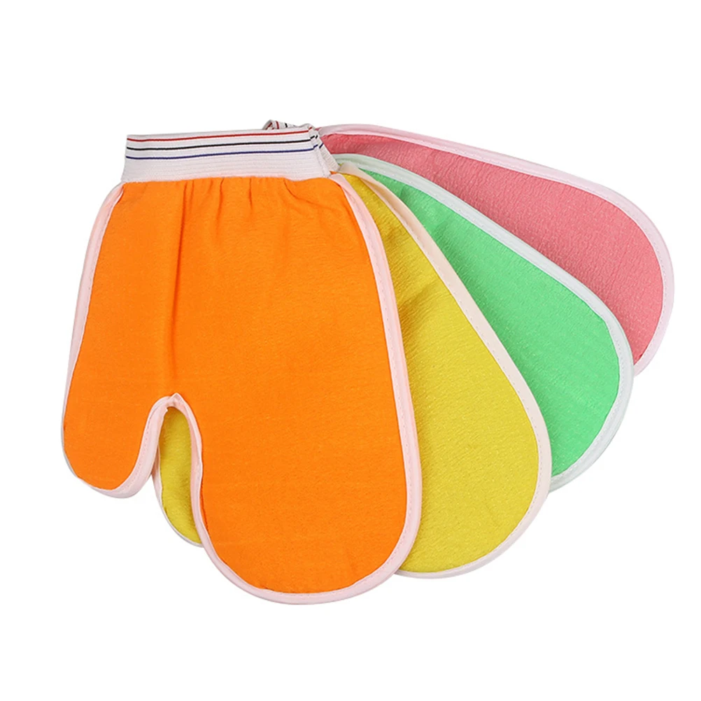 قفازات بتصميم قفازات حمام، مقشرة للجسم، رغوة ناعمة، غنية، لطيفة للعناية بالبشرة، حجم مثالي، لون عشوائي