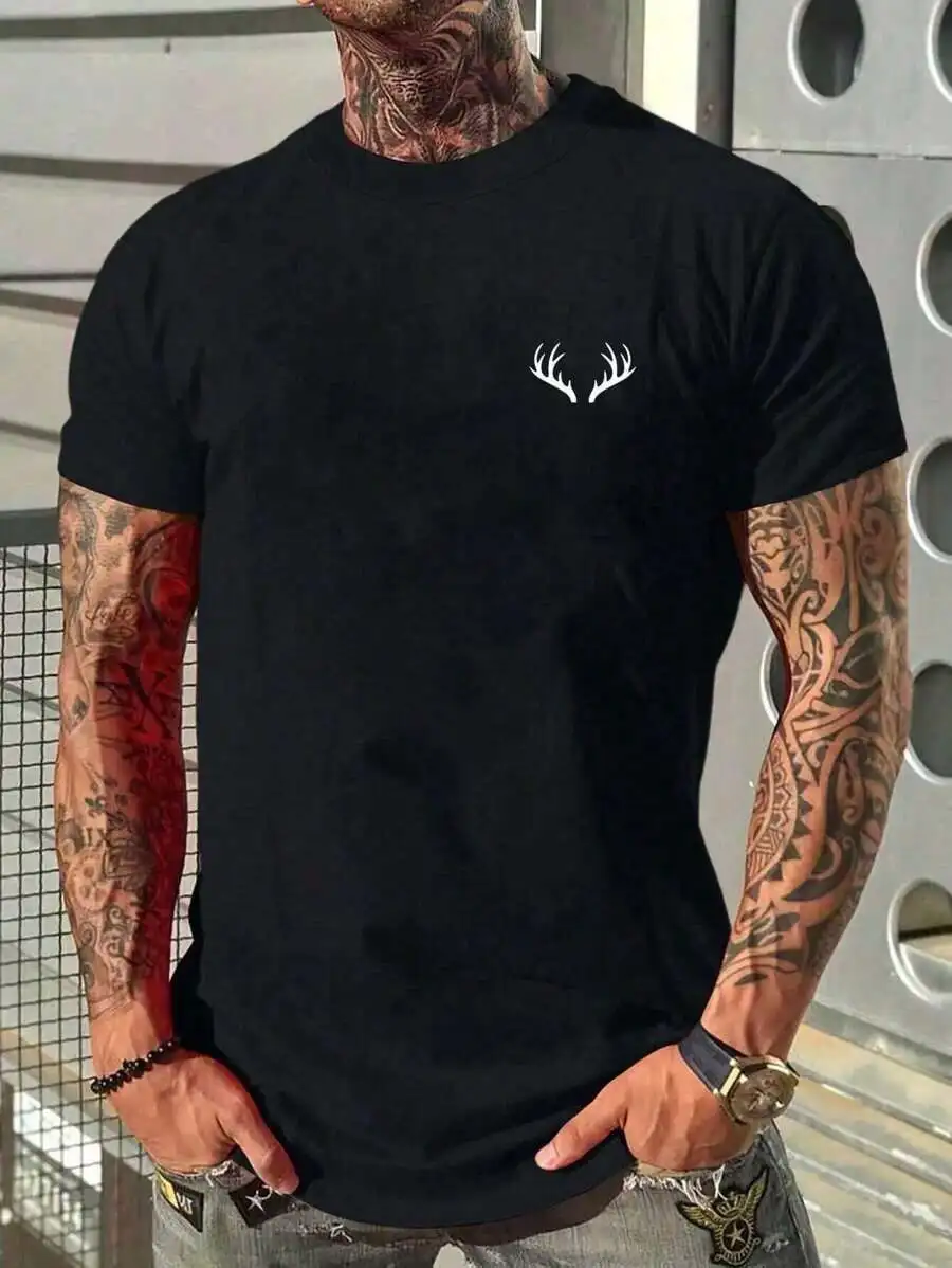 Men's Casual Tee For Daily, Office Or Commute, Round Neck