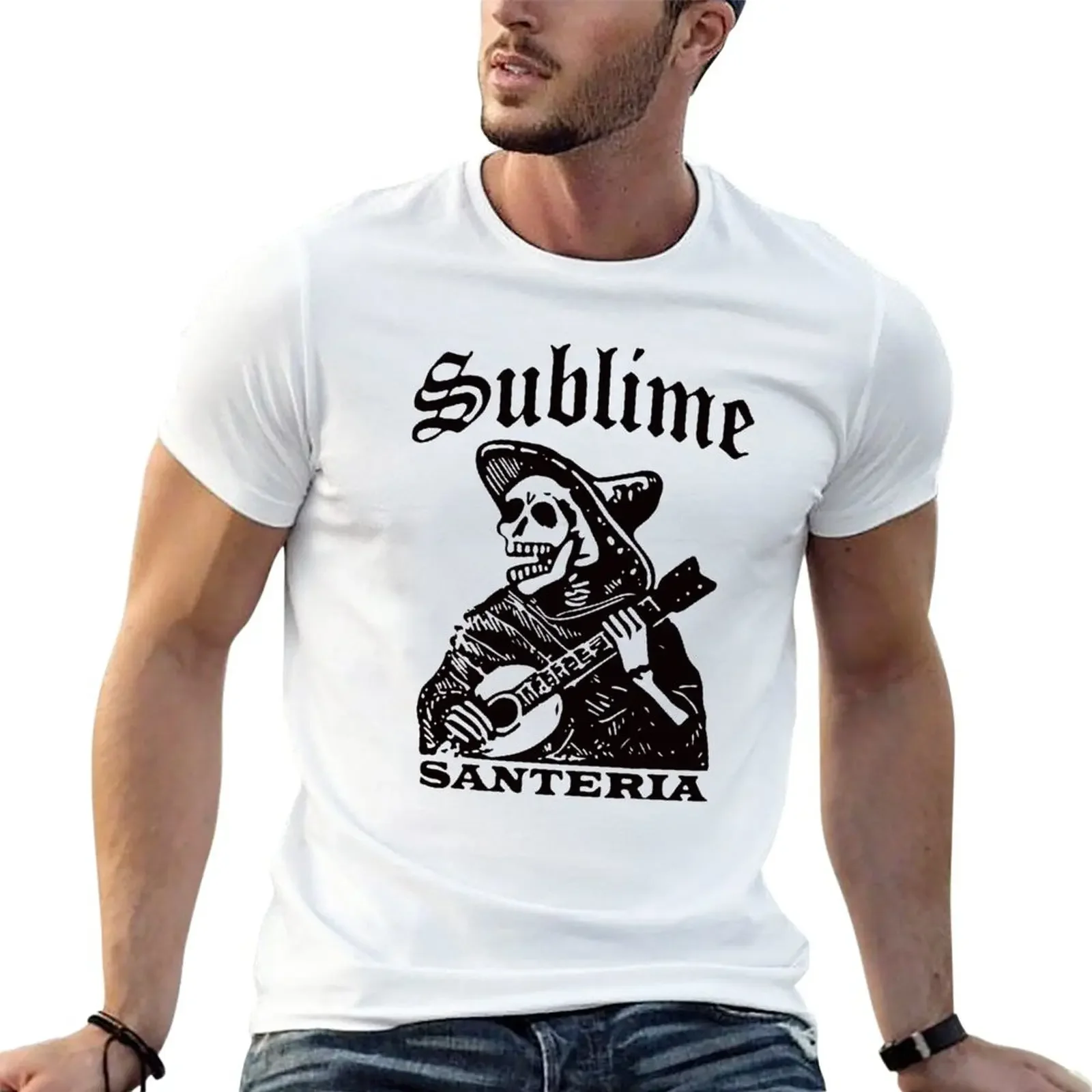 New Sublimes Santeria Black T-Shirt quick drying t-shirt Short sleeve T-shirt short cute clothes men