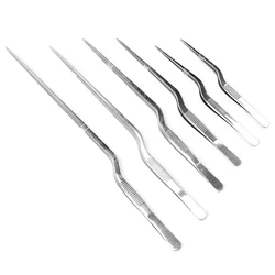 Stainless Steel Kitchen Tweezers Tongs, Chef Culinary Offset Tweezer, Food Clip for Cooking, Baking, Cake / Plate Decor, BBQ