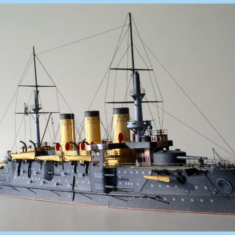 

Paper boat model DIY 1:250 Russian Navy Oslabya battleship paper model