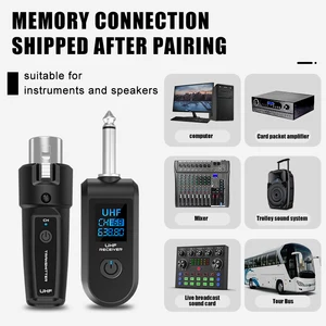 Wireless microphone transmitter system, XLR UHF adapter, dynamic guitar audio mixer, PA system 8 Main Sales Wireless Return - №8
