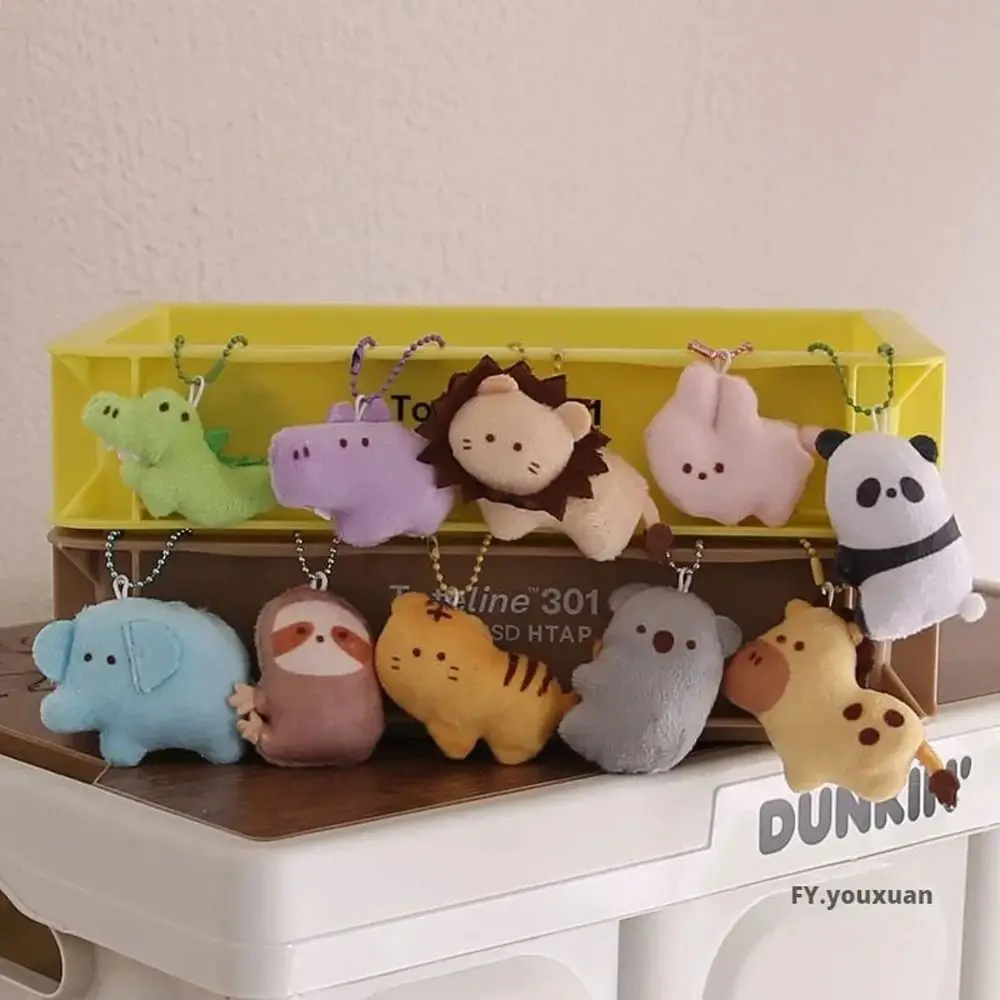 

Soft Cute Kawaii Key Ring Tiger Plush Toy Lion Panda Bag Pendant Girls Key Chain Korean Style Key Chain Schoolbag Pendant