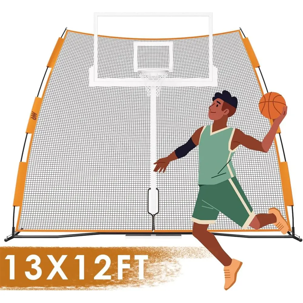 

Portable Basketball Return Net with Adjustable Yard Guard and Safety Barrier