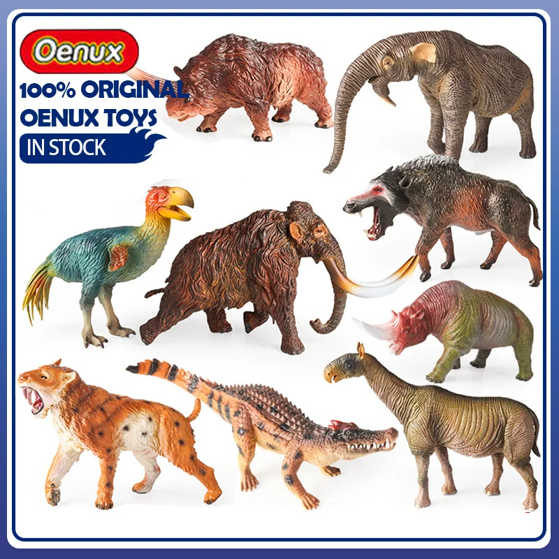 Oryginalny, realistyczny model stworzenia z dawnych czasów, figurki zwierząt wymarłych, figurki akcji: wełniany mamut, smilodon, kolekcja, zabawka dla dzieci.