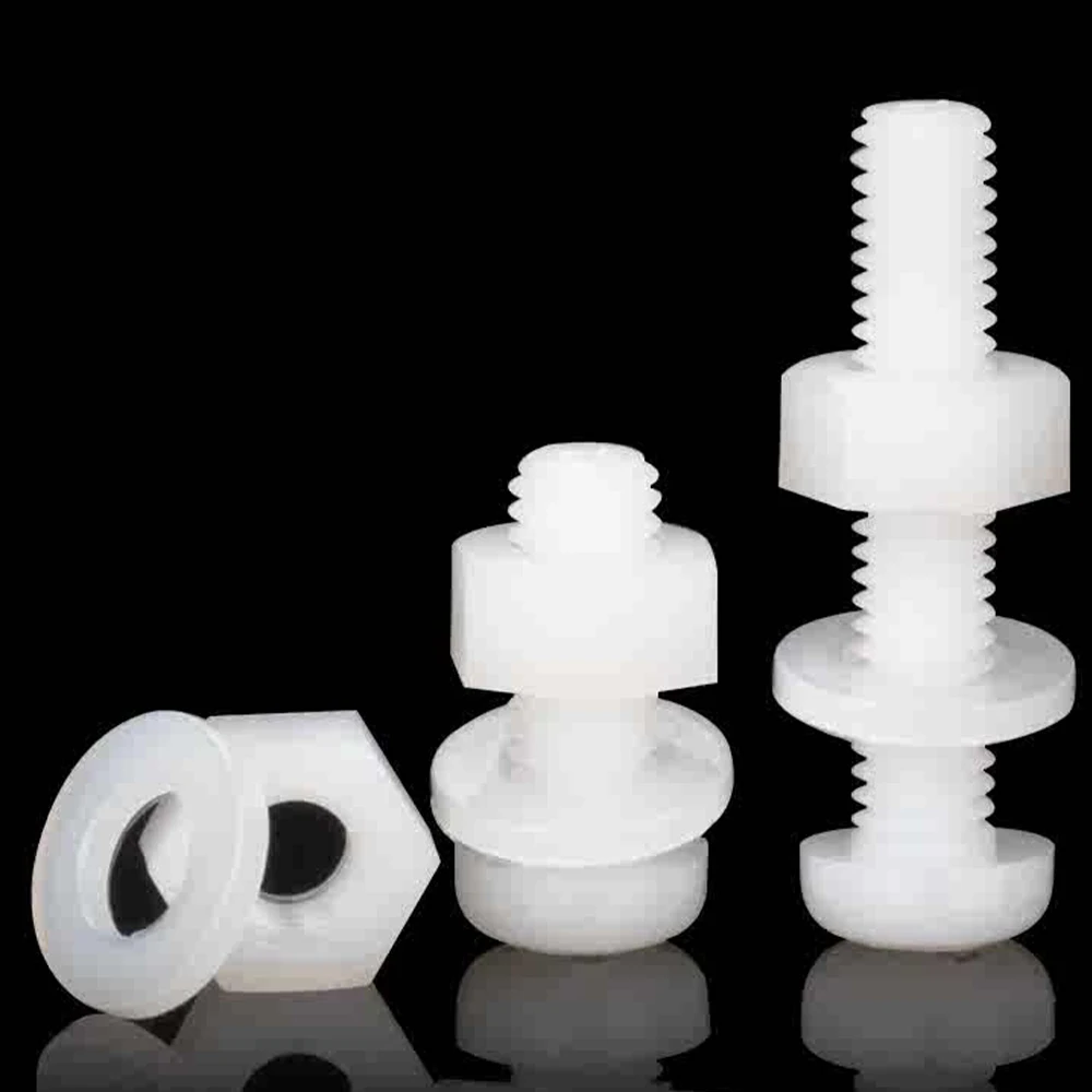 5-50Pc Vite e dado a testa tonda a croce con rondelle M2 M2.5 M3 M4 M5 M6 M8 Viti in nylon nero/bianco Kit dadi per bulloni filettati metrici