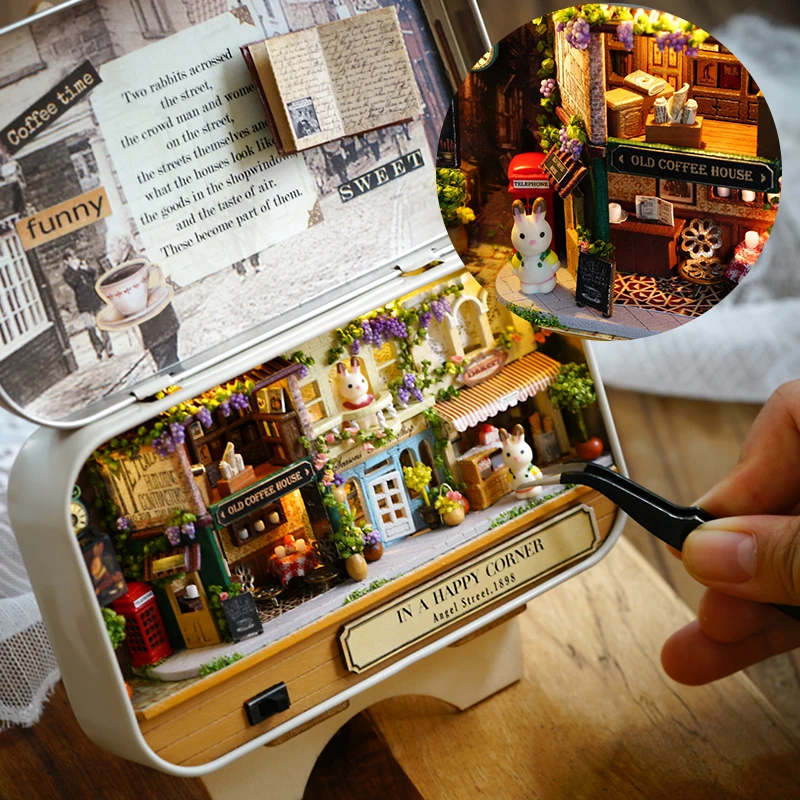 DIY Holz-Puppenhäuser Handgefertigtes Lustiges Box-Theater Miniatur-Box Niedliche Puppenhäuser 3D-Puzzle Bausätze Geburtstagsgeschenk Holzspielzeug – Detail 7