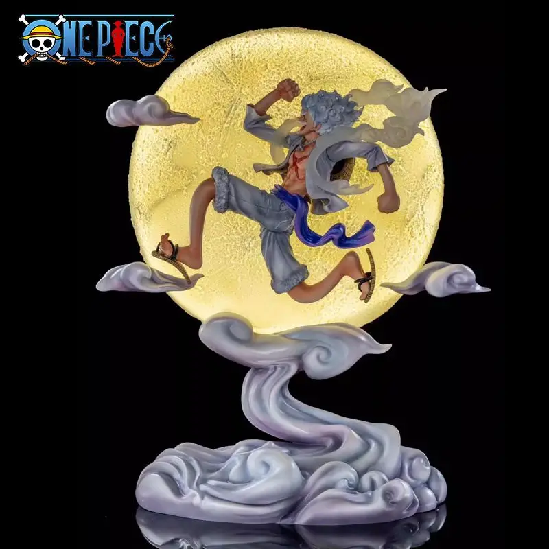 

14cm One Piece Anime Figure Moon Fairy Nika Monkey D Luffy Gear 5 With Moon Light Action Figure Statue Model Toys Collection