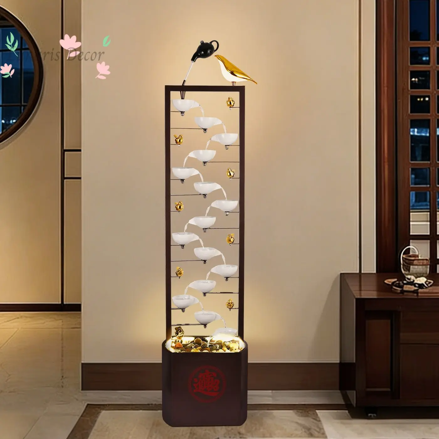 

Lucky high-end circulating water ornament New Chinese water feature entrance Living room TV cabinet Light luxury