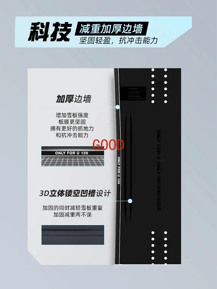 Piccolo supporto per snowboard intagliato con impiallacciatura per snowboard per lavagna da indossare rapidamente