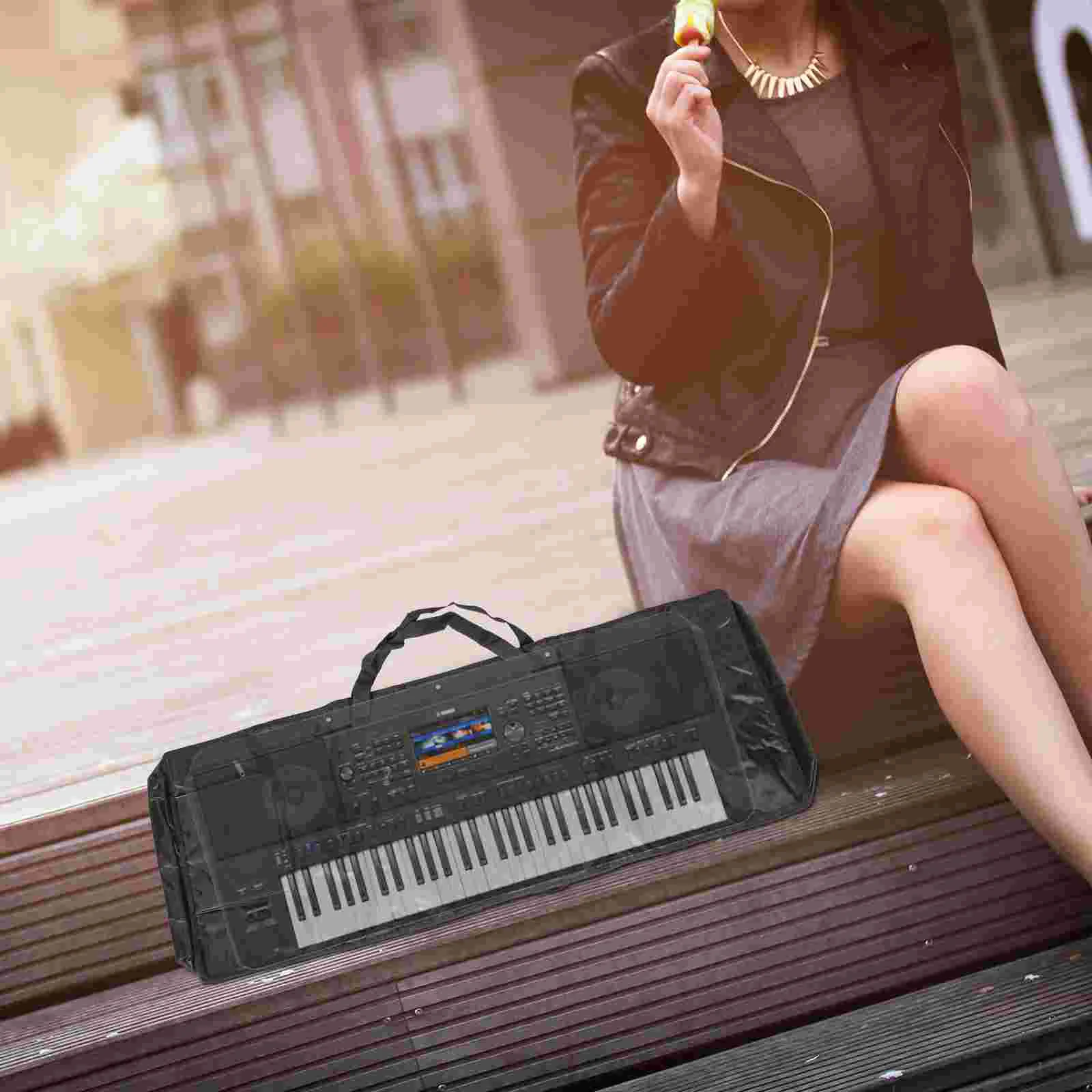 

Keyboard Bag Outdoor Waterproof Electronic Handbag 61 Keys Piano Cover Storage Case Oxford Cloth Sponge Pouch The Tote