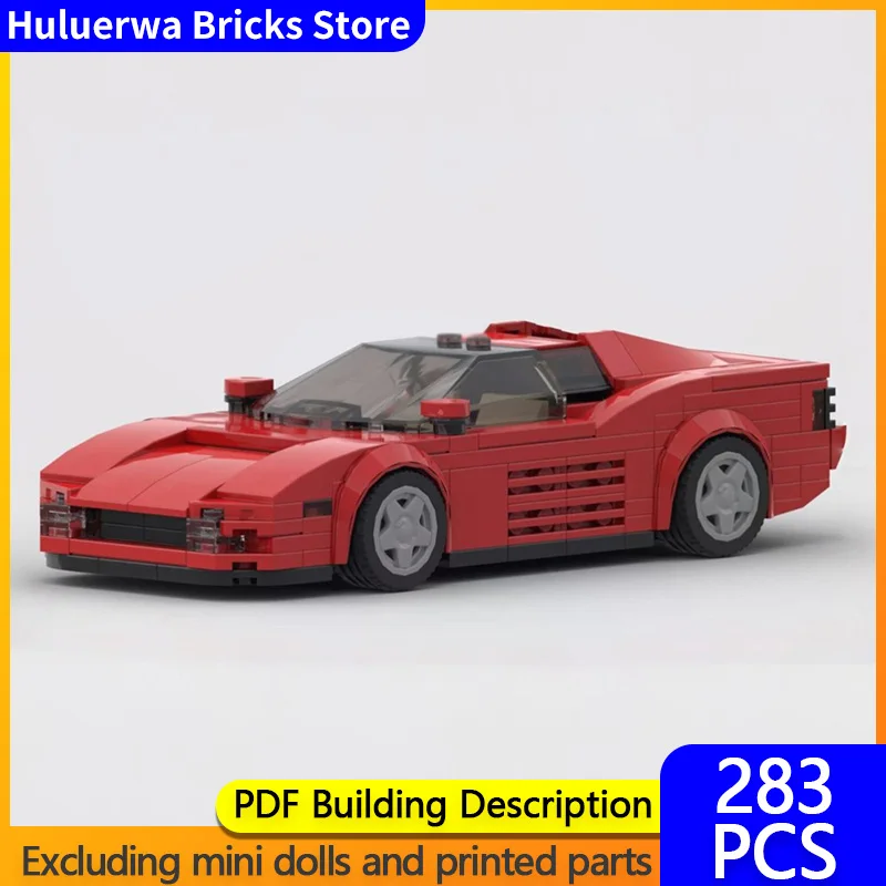 

Модель городской автомобиль MOC, строительные кирпичи Testarossa, верхний уровень, спортивный автомобиль, модульная технология, детские праздничные подарки, сборка игрушек, костюм