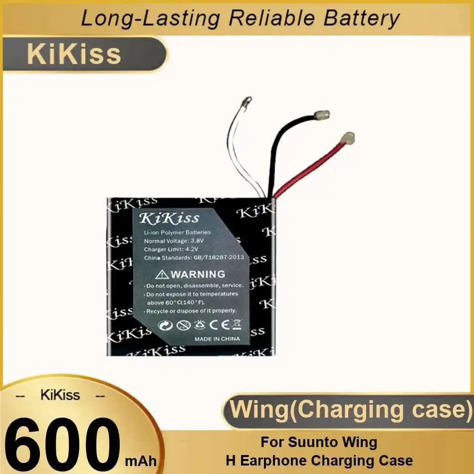 

Earphone Battery 600Mah Reliable Replacement For Suunto Wing H Charging Case Durable