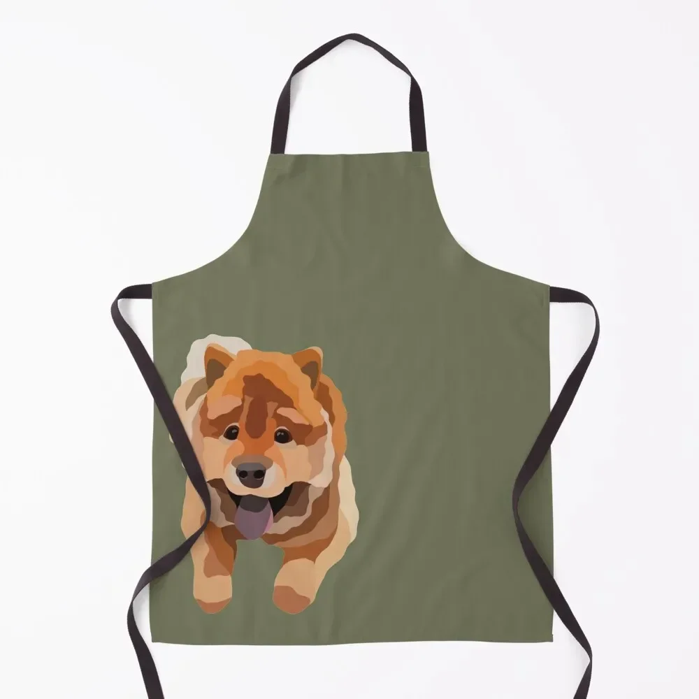 

Chow Chow Puppy Dog Portrait Digital Illustration Apron kitchen utensil kitchen and home kitchen gadgets Apron