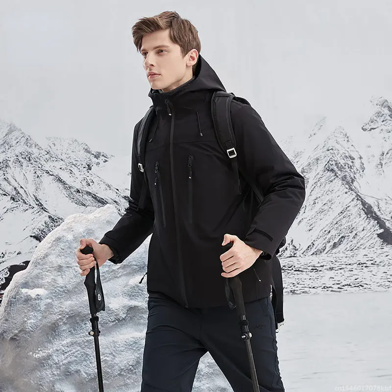 Youpin ZENPH Aerogel الباردة المقاومة التنزه جاكيتات الرجال في الهواء الطلق الرياضة معطف مقنع مقاوم للماء تنفس الشتاء السترات الحرارية
