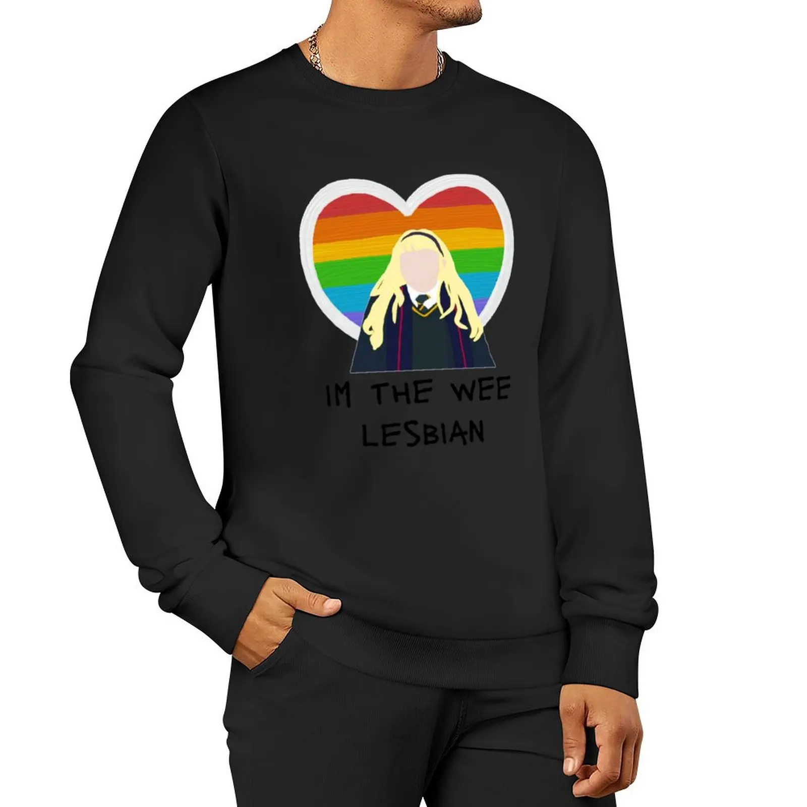 Derry Girls Pride Im The Wee Lesbian Fitted Pullover Hoodie men clothing sports sweatshirt man