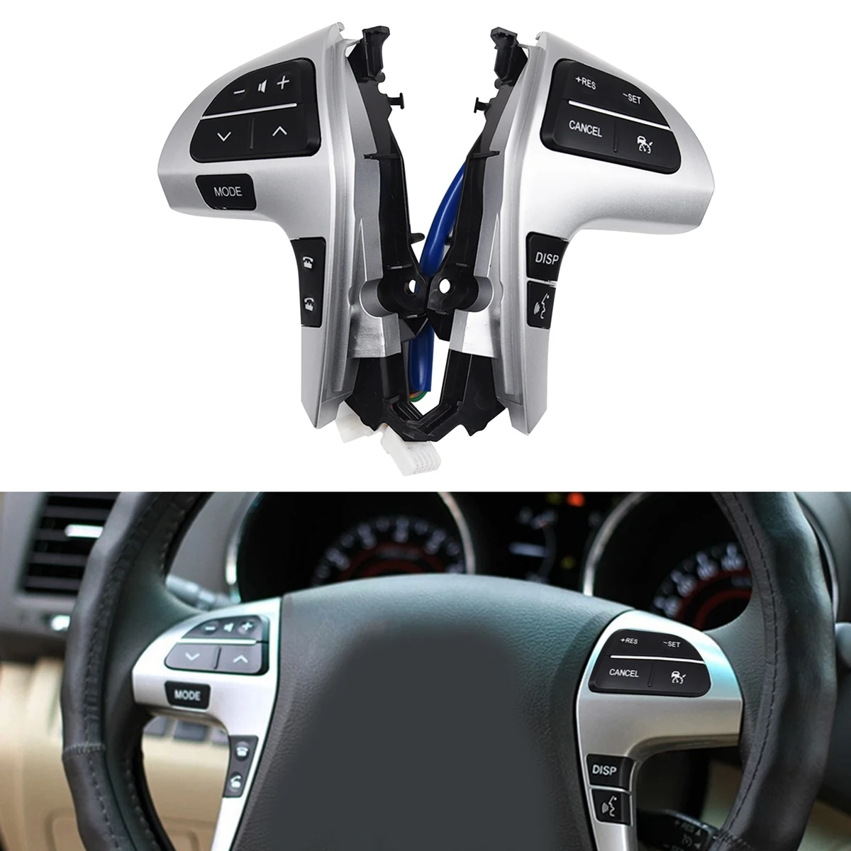 

Steering Wheel Audio Control Button With Cruise Control 84250-0E120 84250-0E220 For Toyota Highlander 2009-2012 Hilux 2011-2013-