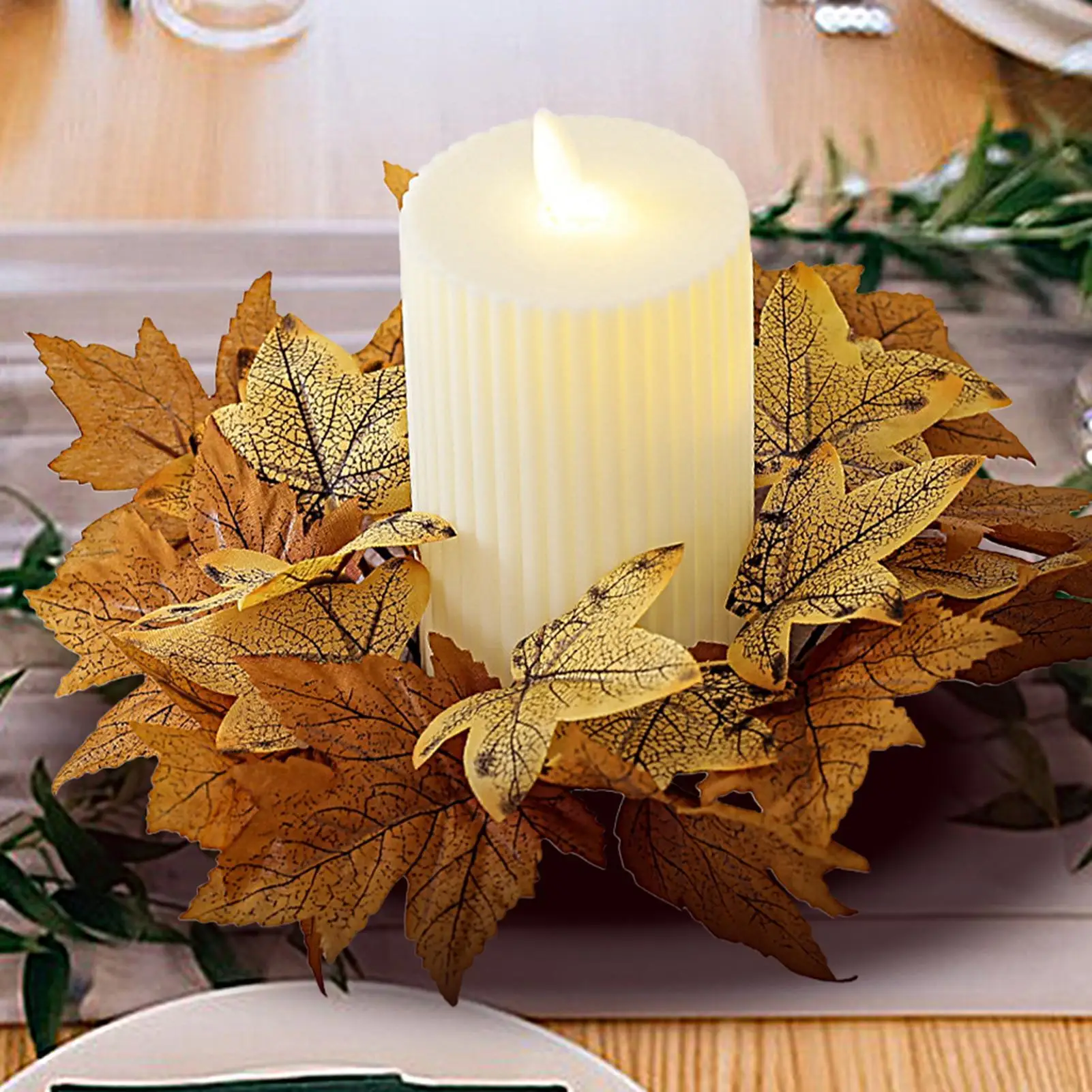 Artificial Autumn Maple Leaf Plant Bouquet Photography Props Leaf Imitation Maple Leaf Fake Plants Home Halloween DIY Decoration