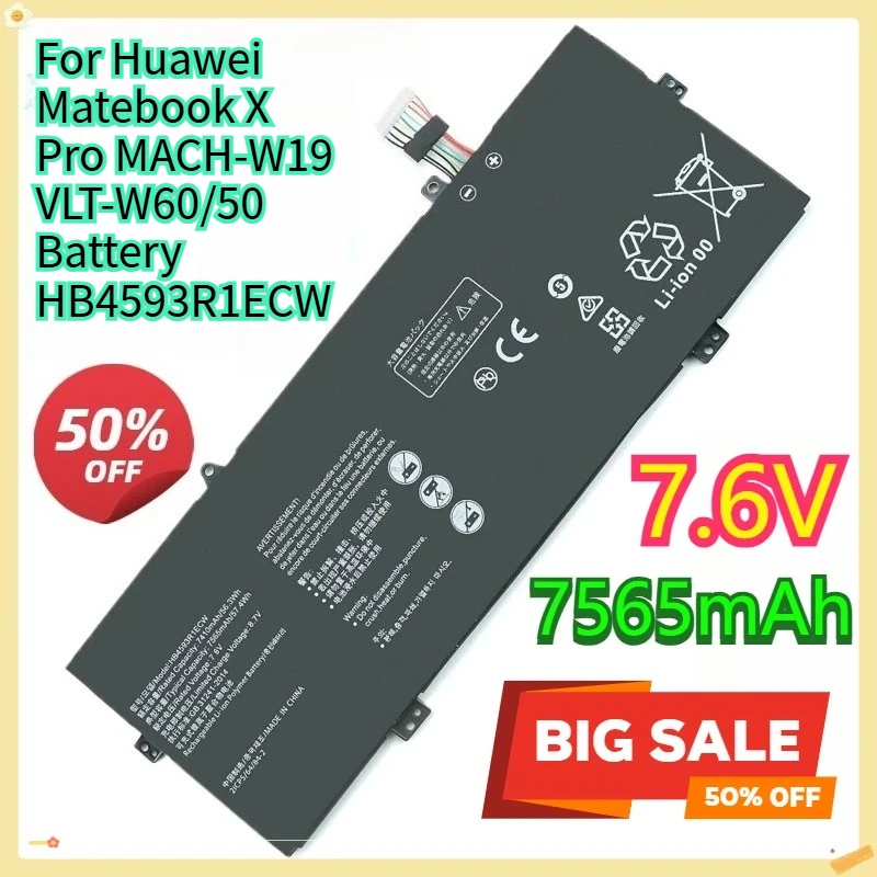 

For Huawei Matebook X Pro MACH-W19 VLT-W60/50 Battery HB4593R1ECW