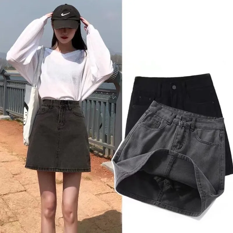 

Feynzz Fashion New Summer Women High Waist Button Wigh Leg Jeans Shorts Casual Female Loose Fit Blue Denim Shorts