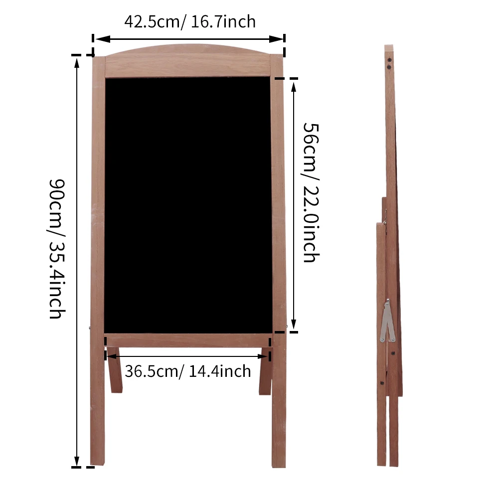 Wooden A Frame Chalkboard Sign Standing Pavement Chalkboard Easel Magnetic Blackboard Display Stand Sandwich Board