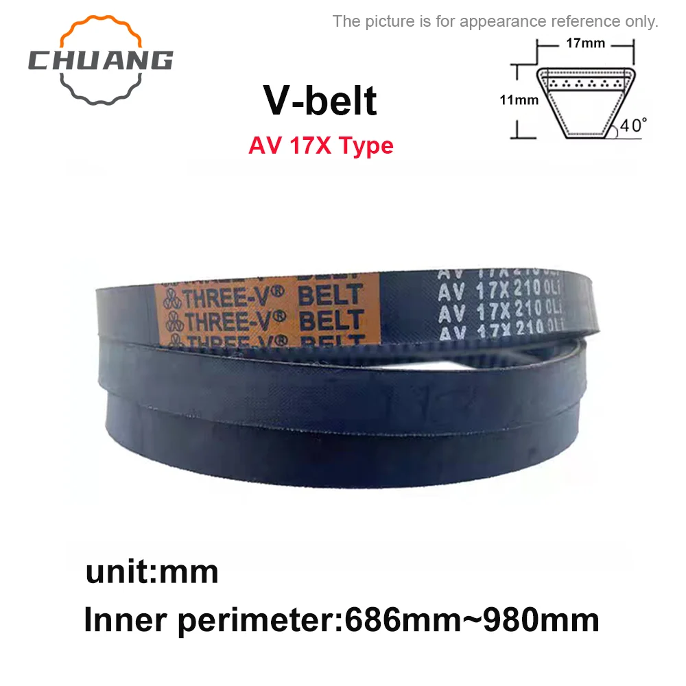 V Belt 17X Type  lnner perimeter:686mm~980mm  Rubber Toothed Conveyor Belts Transport Strap