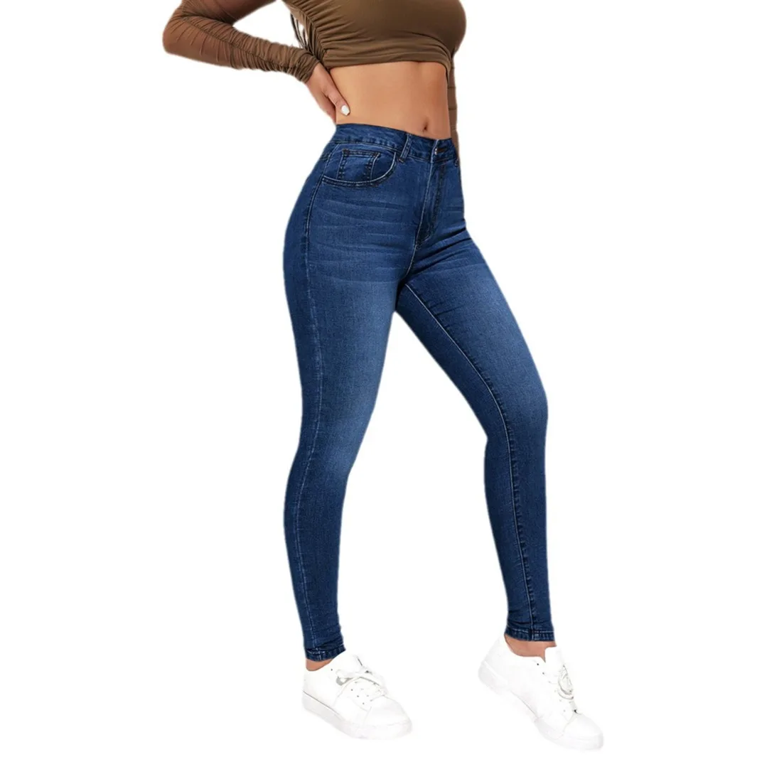 Jeans Women Denim Pant Long Pants Sheath Slim Fit High Waist Straight Trousers  Streetwear Elegant Bodycon Sexy Work