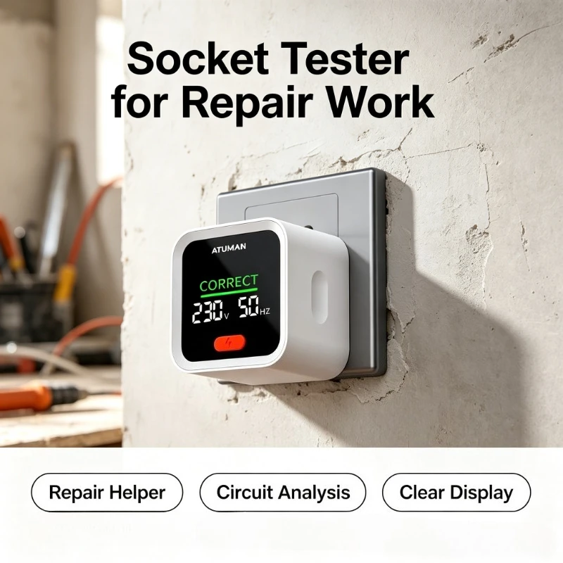 DUKE ATUMAN ST 2 Smart Socket Tester Voltage Frequency Detector For Household Circuit Safety Check