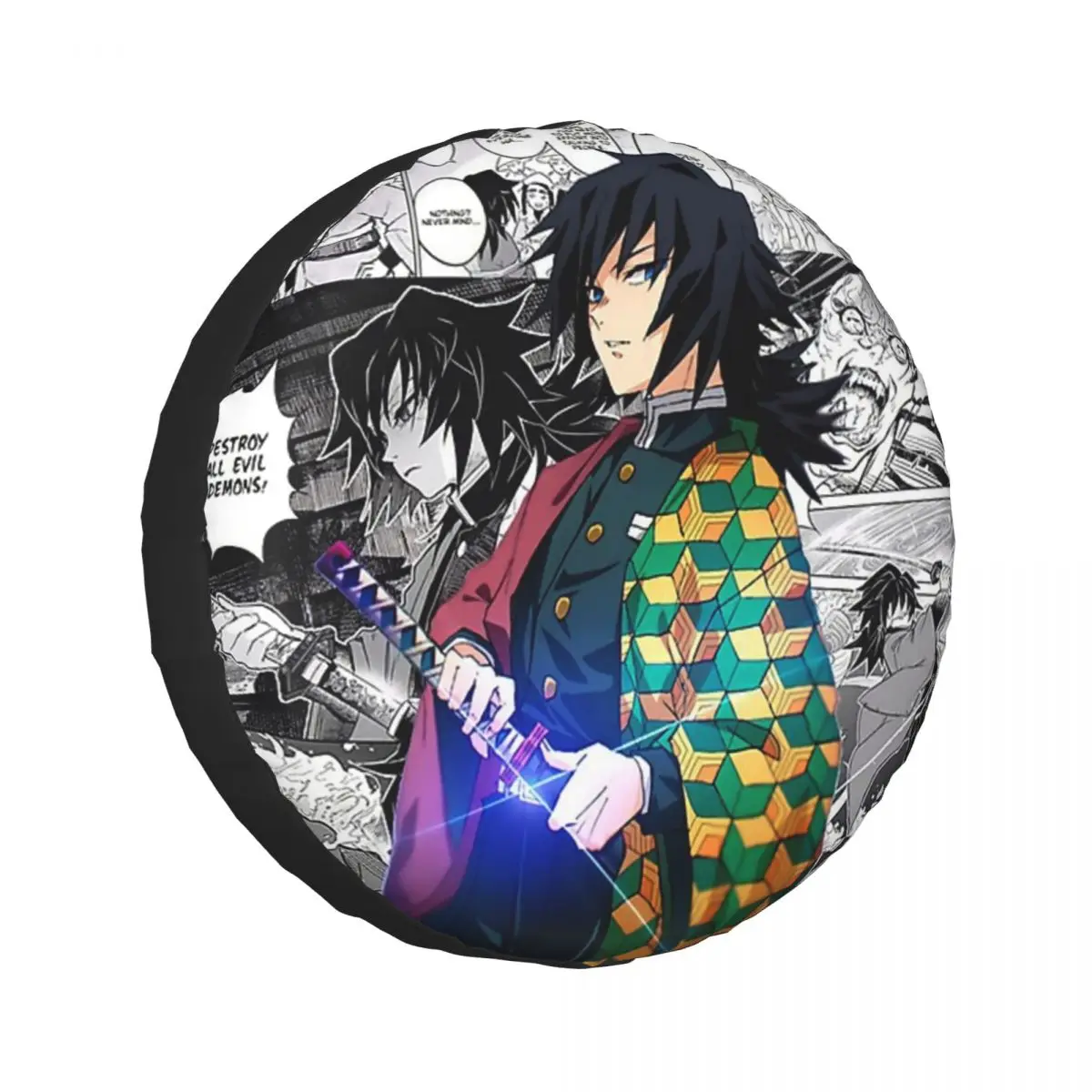 

Custom Anime Demon Slayer Kamado Tanjirou Spare Tire Cover for Car Vehicle 4x4 Wheel Protector Covers 14" 15" 16" 17" Inch
