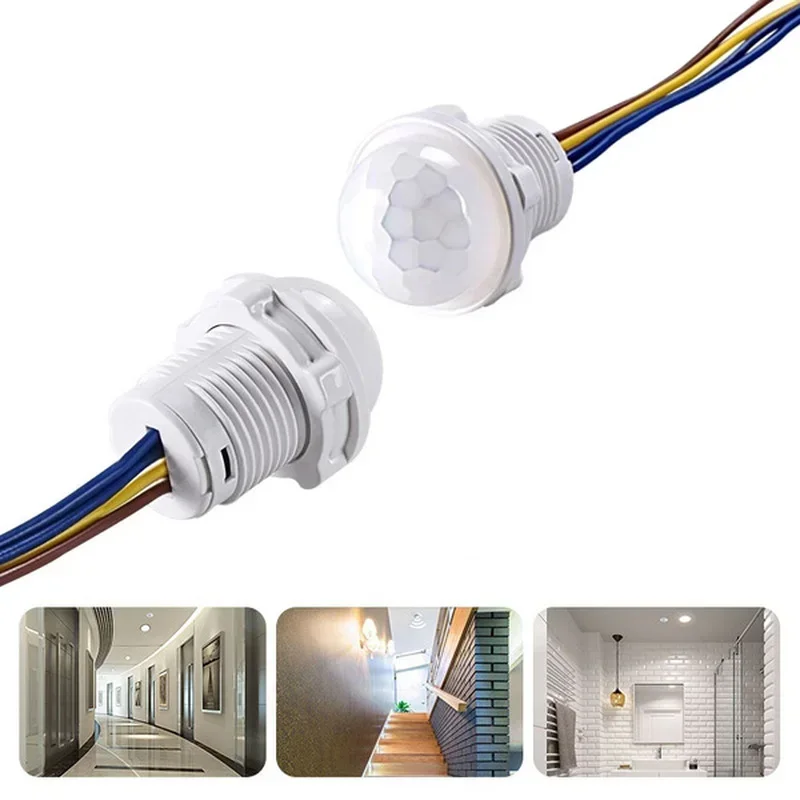 1pcs Closet PIR Sensor Detector Lighting Switch 110V 220V LED PIR Infrared Motion Sensor Detection Automatic Sensor Light Switch