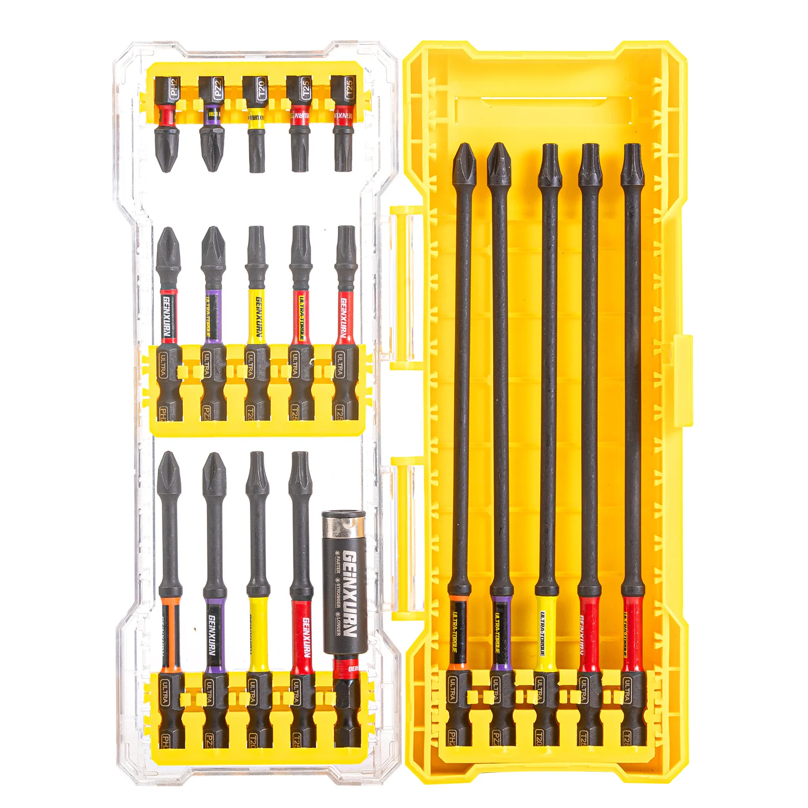 Geinxurn 20/30PCS Impact Driver Bit, ULTRA TORQUE Driver Bit Set With Colourful Toolbox