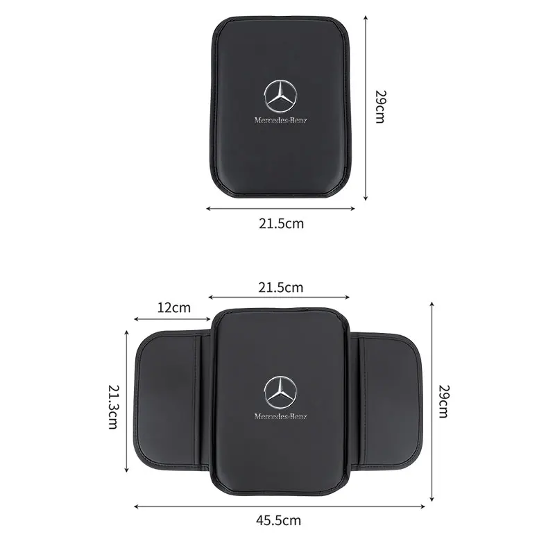 الجلود مسند ذراع السيارة حصيرة اكسسوارات لمرسيدس بنز A B C E الفئة GLC CLE CLA GLS GLS W177 W205 وحدة التحكم المركزية حماية وسادة