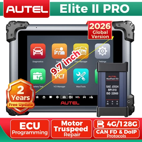 Диагностический сканер Autel MaxiSys Elite 2 Pro Elite II Pro с поддержкой J2534 и программирования ECU, автомобильный сканер с 2-летним бесплатным обновлением