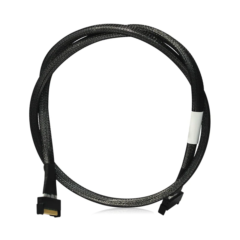 MCIO 8i to MCIO 8i Mini Cool Edge IO 80CM Length PCIe 5.0 NVMe Adapter Cable 32AWG 85-ohm For NVMe Storage