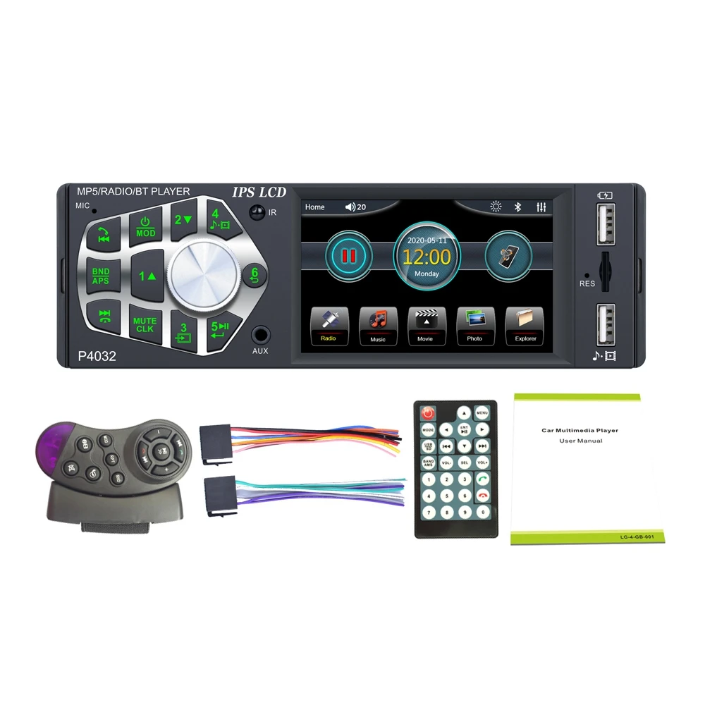 

3.8 Inch Autoradio Bluetooth Auto Audio MP5 Player Car Radio FM 1 Din Radio Player Wheel