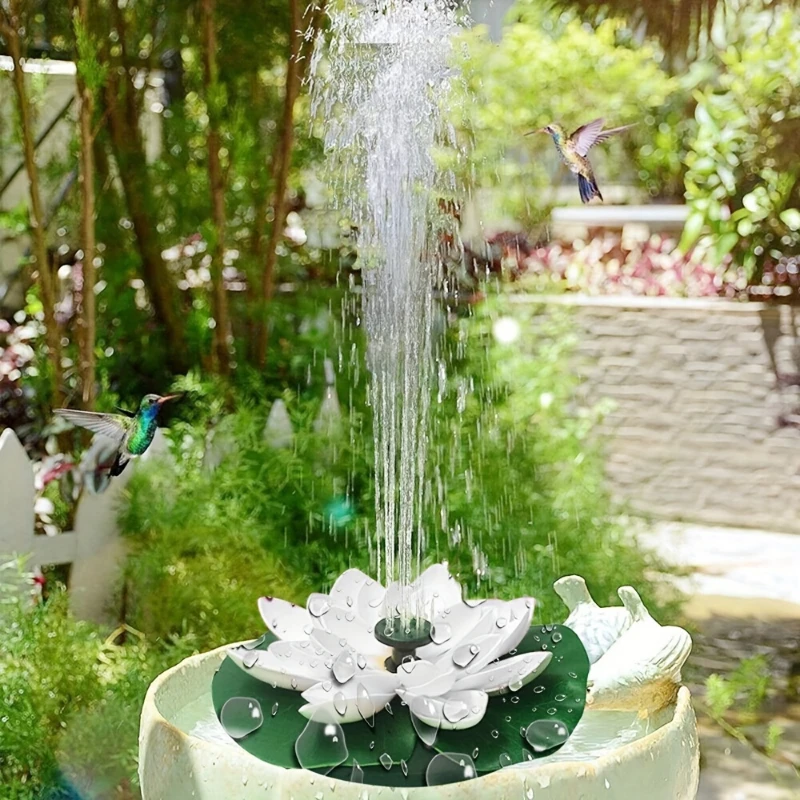 Pompe de fontaine de lotus solaire 1.2W, fontaine solaire de lotus DIY, adaptée au bain d'oiseaux de jardin, décoration d'étang, caractéristiques d'eau