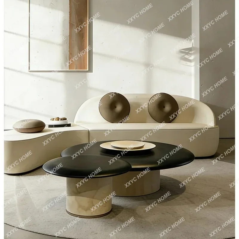 LMedieval style coffee table combination living room home paint high-end round coffee table