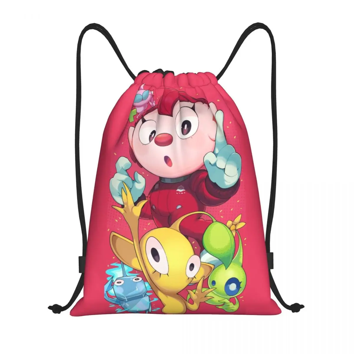 Benutzer definierte Pikmins Serie Video Gamer Kordel zug Rucksack Taschen Frauen Männer leichte Cartoon Gym Sport Sackpack Säcke für unterwegs