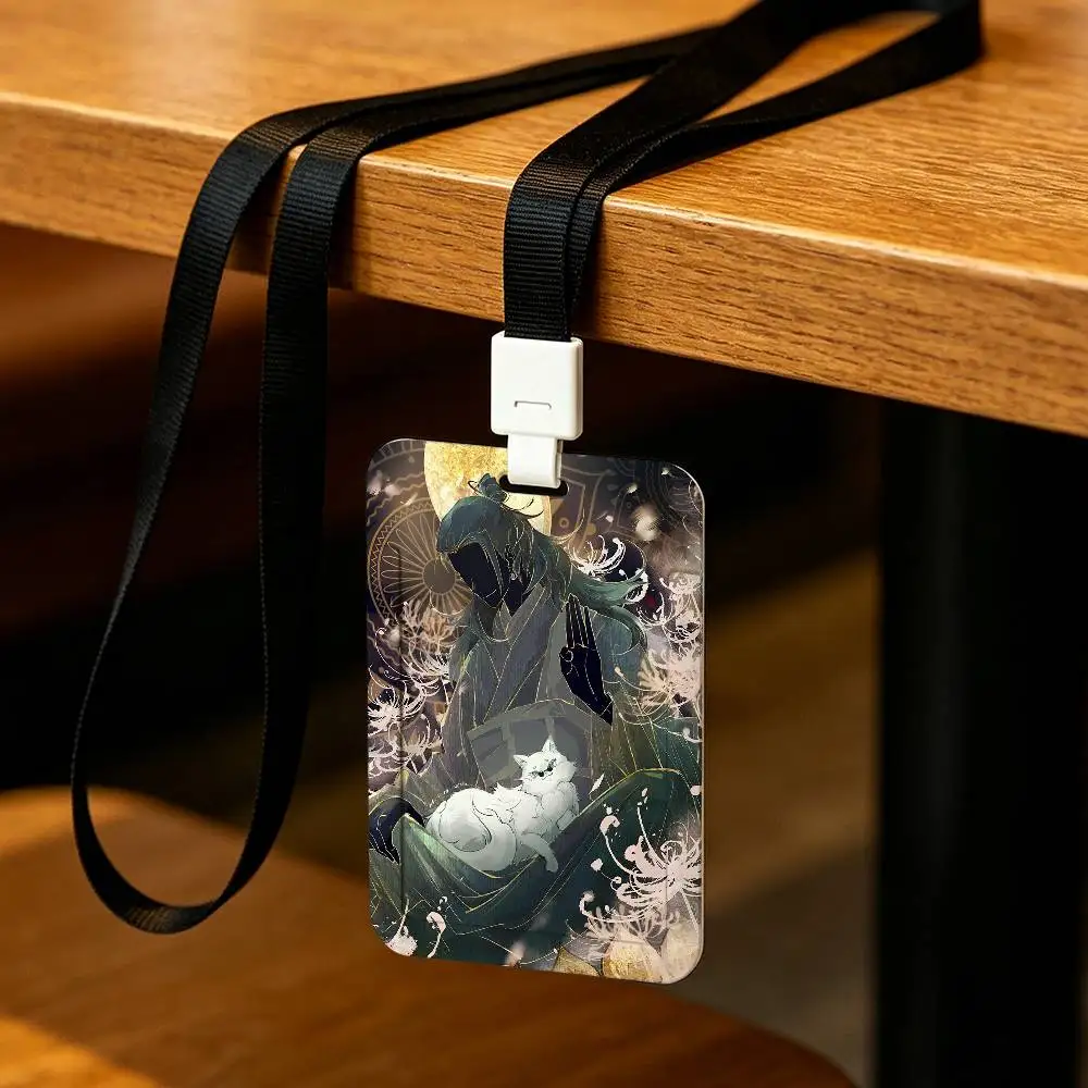 Suguru Geto J-Jujutsu Kaisen Anime ID Card Sleeve Durable Work Card Holder With Neck Strap Business ID Cover For Employees