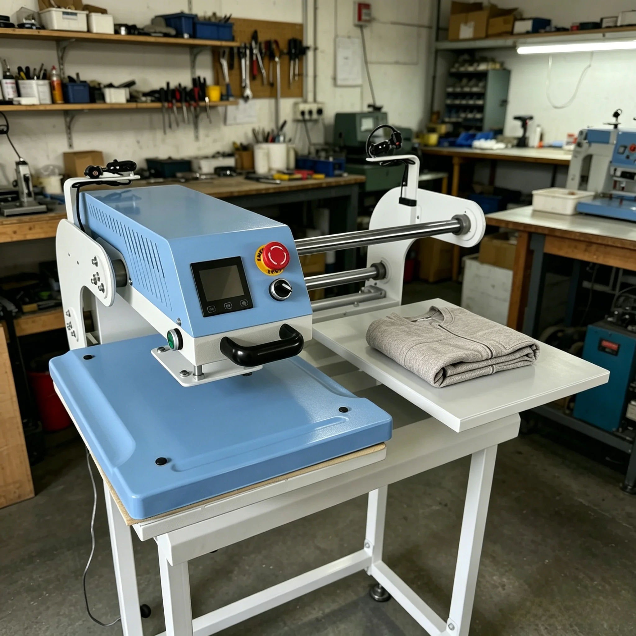 Dual Station Pneumatic Heat Press With Stand & Laser Positioning, Labor-Saving Safe T-shirt Transfer Printing