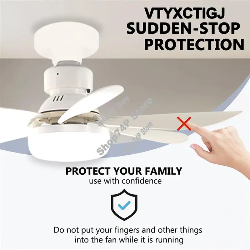 ABJY-LED Ceiling Fan Light With 3 Color Options-Control Dimmable Base Lamp Featuring Wireless Remote For Bedroom& Living Room