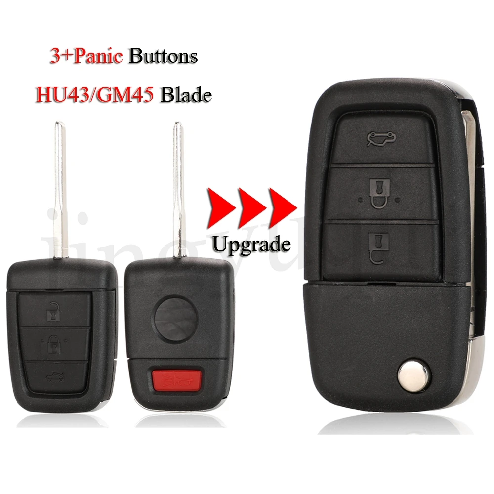 jingyuqin 10PCS/Lot Original/Upgrade Car Key Shell For Holden VE Commodore Pontiac G8 4 Buttons HU43/GM45 Blank Key Case Cover