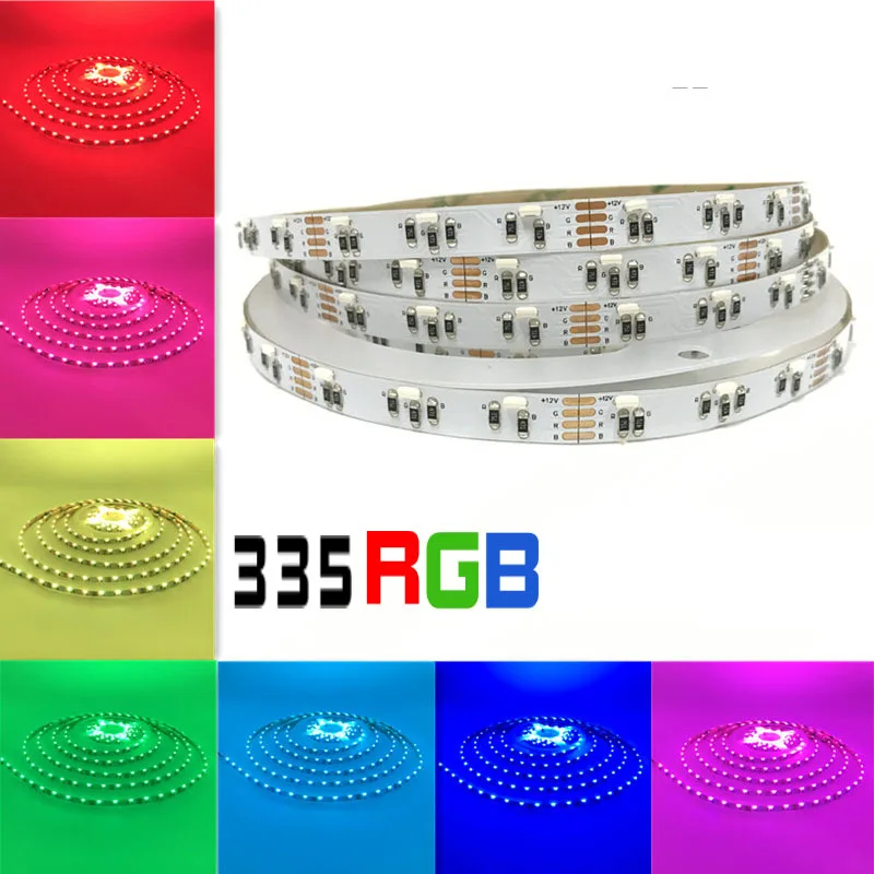 

5m RGB Side Lighting Strip 335 Side Light Flexible Tape Colorful Side Light 12V 60 LEDS Ultra-thin Strip 8mm Car Automobile