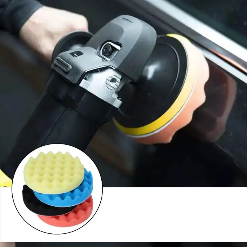 U2JA 4Pcs 6inch Buffing Polishing Sponge Pads Kit For Car Polisher Buffer