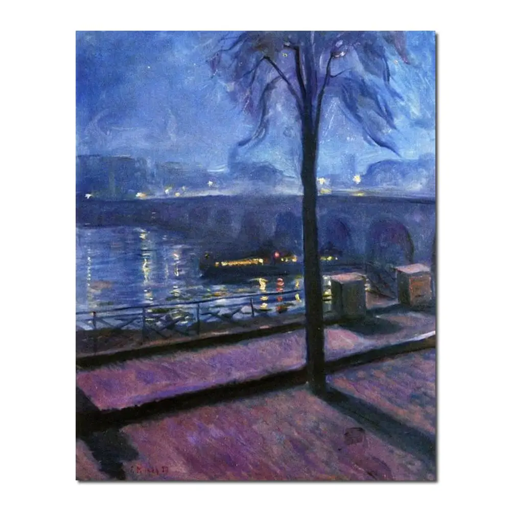 

Night in Saint Cloud by Edvard Munch Canvas art Painting High quality Hand painted